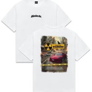 illiminate Men's White 20X Entries Radiation Graphic Short Sleeve Tee NWOT XL